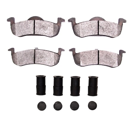DYNAMIC FRICTION CO Heavy Duty Pads and Hardware Kit, For High Speed/Towing/Off-Roading, Low Noise, Low Dust, Rear 1214-1279-01